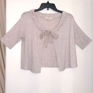 LOFT Cropped Cardigan with Bow in Small